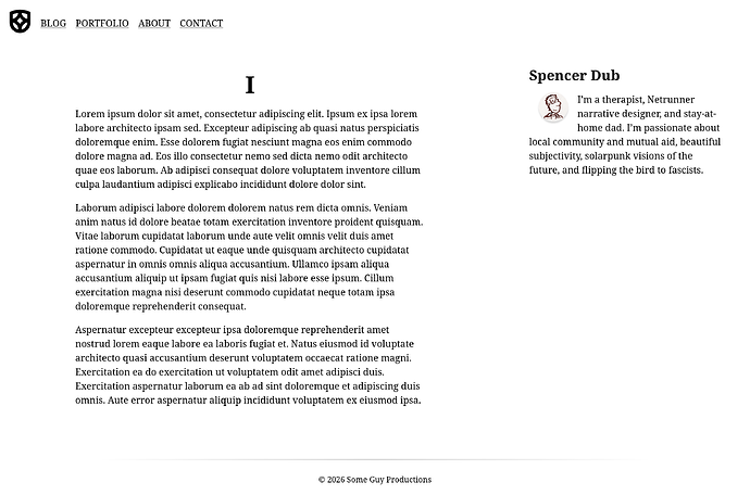 Blog page with right sidebar layout