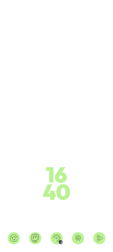 White background and Arcticons icons on green circles at the bottom