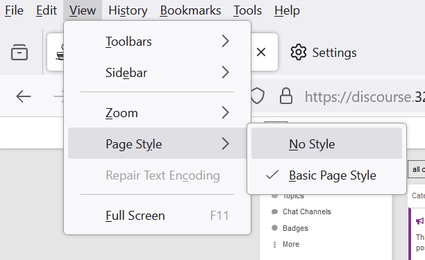 quick CSS stripping in firefox